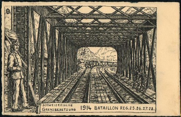 Schweiz Suisse Switzerland Soldatenmarken Eisenbahn Soldier Stamps Railway Postcards Postkarten Cartes Postales